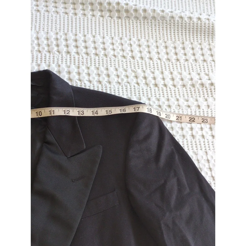 Yves Saint Laurent Double Breasted Tuxedo Blazer Sz 46 Reg Pour‎ Homme Black